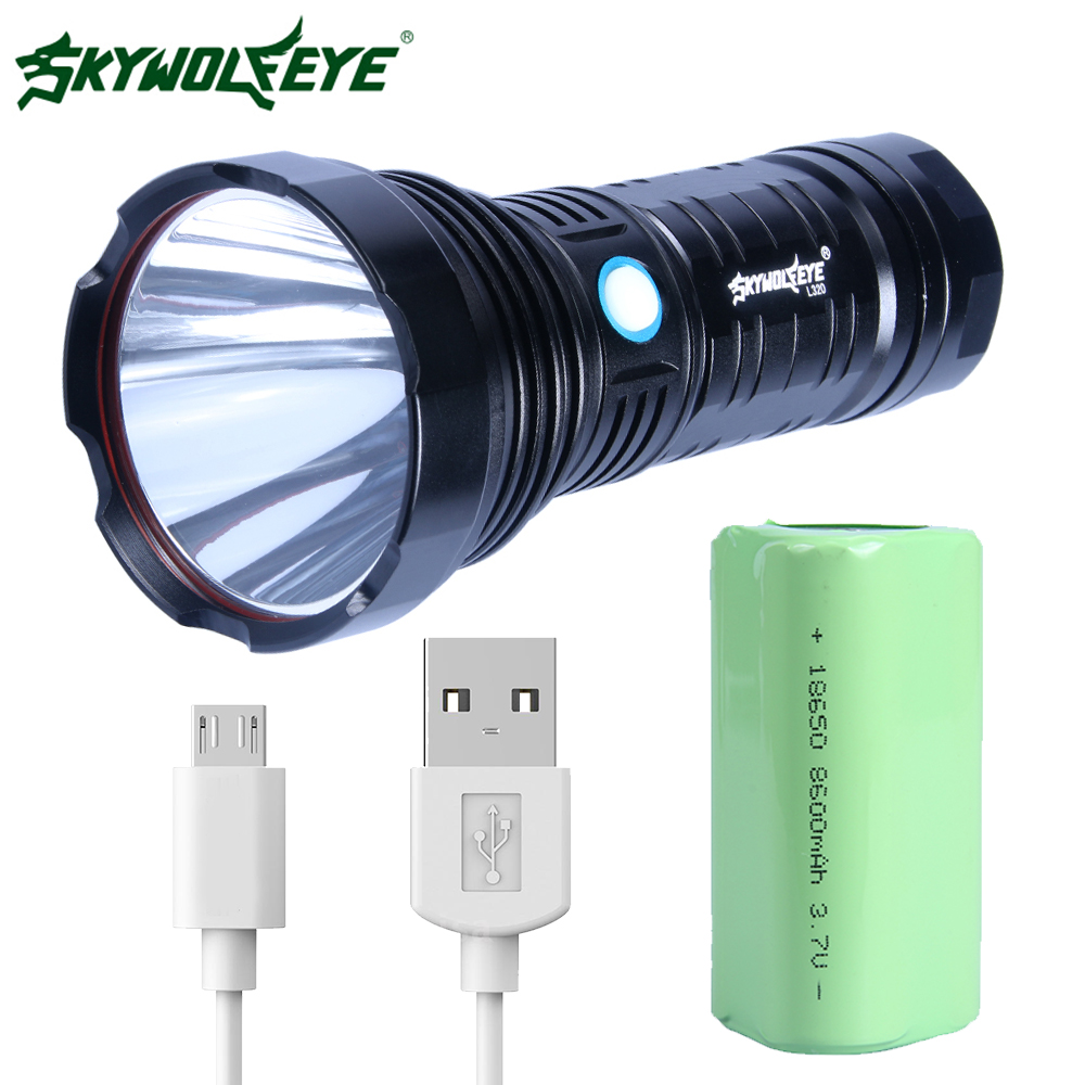 SS T40 Tactical Military LED Flashlight Torch 300000LM Stepless Dimming